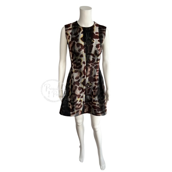 CHRISTIAN DIOR Animal Print Mini Dress A Line Fit and Flare Leopard Cheetah 2 - Picture 11 of 16
